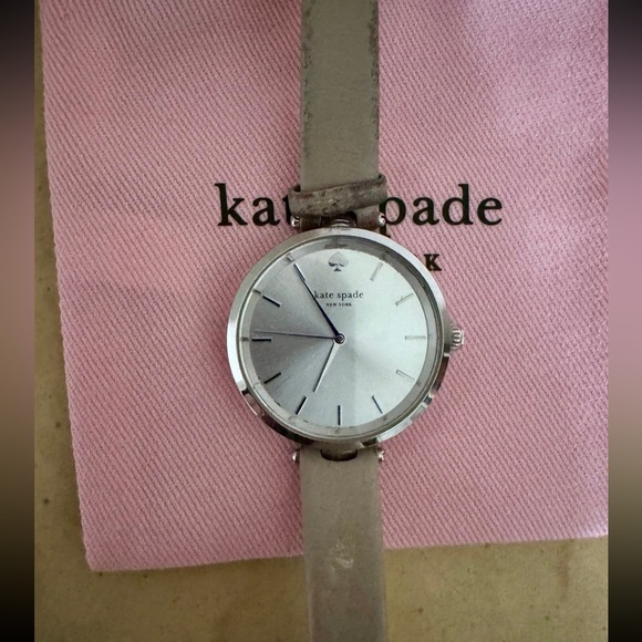 Kate Spade Silver Watch with Taupe Strap - Picture 4 of 11
